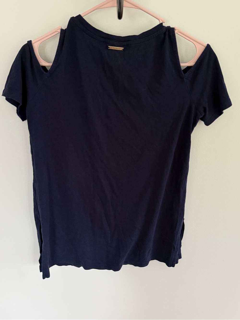 Michael Kors Navy Cold-Shoulder Short Sleeve Tee